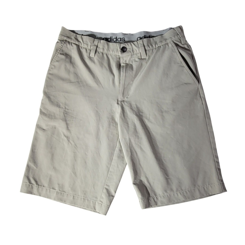Adidas‎ Golf Shorts Mens 30 Tan Khaki Flat Front Performance Activewear